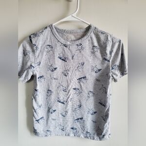Garanimals Kids Tee with Shark Pattern in Gray and Navy